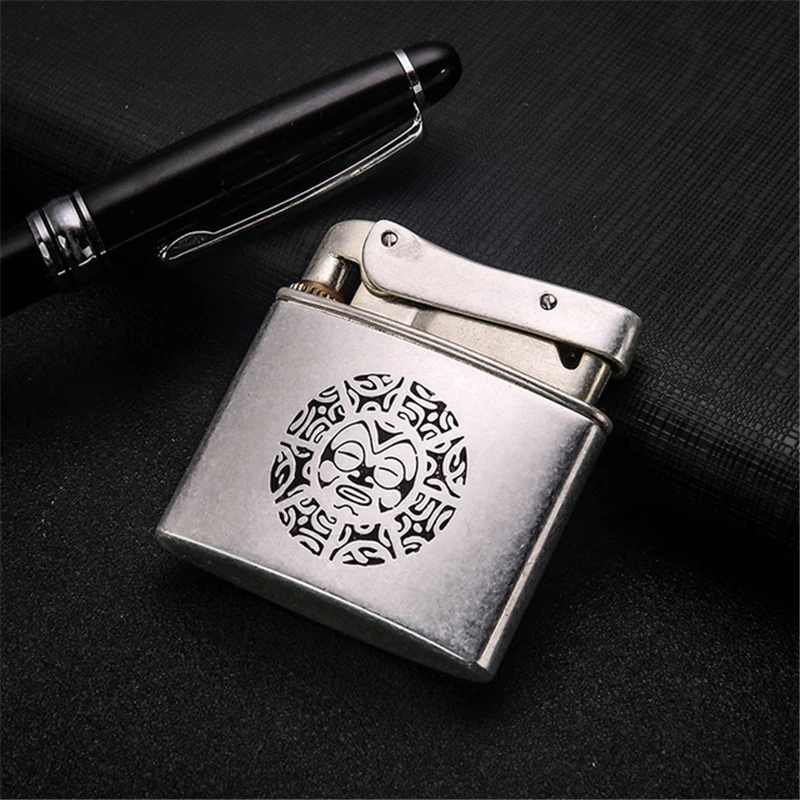 Honest Copper Cigarette Lighter Gasoline Vintage Kerosene For oil Lighter Grinding Wheels Fire Lighter Retro Windproof Lighter - Цвет: G