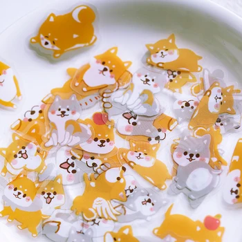 

60 pcs/pack Cute animal series Decorative PET Stickers Scrapbooking Stick Label Diary Stationery Album cat Shiba Inu sticker