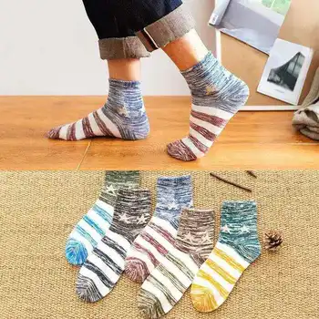 

10pair/lot Autumn Winter Cotton Man Short Socks Fashion Breathable VINTAGE Man Crew Socks Comfortable Casual Socks Male