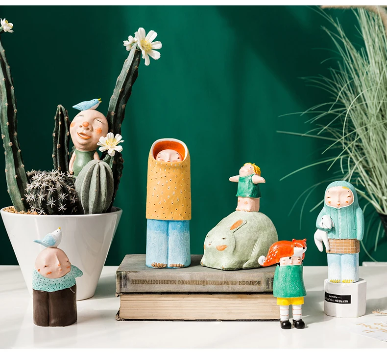 Resin Boy Home Decoration Children's Bedroom Cafe Office Personality Desktop Crafts Ornaments Children Christmas Birthday Gift