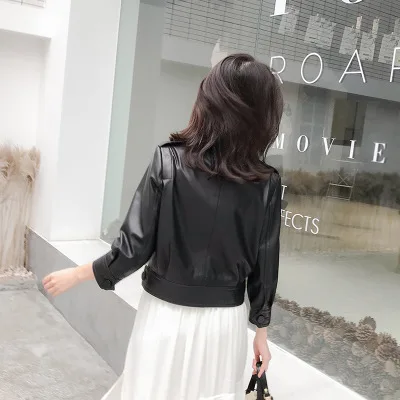 MESHARE Women Spring Genuine Real Sheep Leather Jacket R12