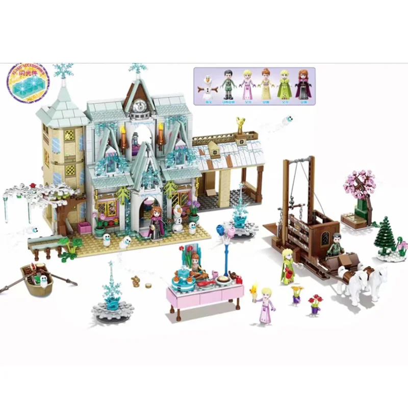 

1650pcs Snow World Series The Elsa`s Magical Ice Castle Set girls Building Blocks Bricks Toys Girl compatible lepining friend