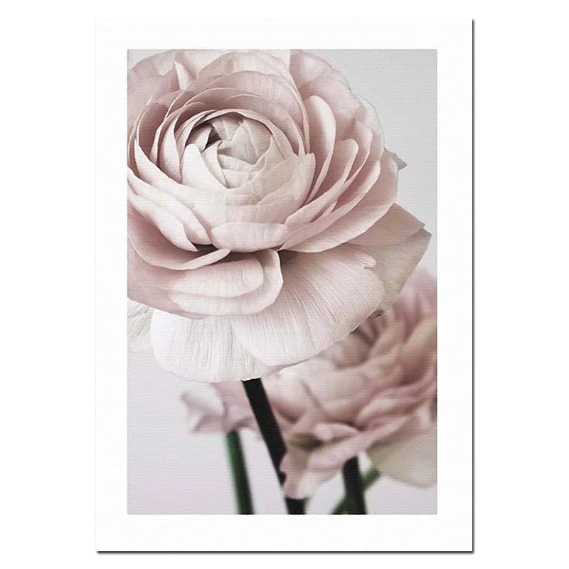 03 Flowers Canvas Art Poster Nordic Style Pink Peonies Decorative Print Wall Painting Scandinavian Decoration Picture Home Decor - Цвет: 03