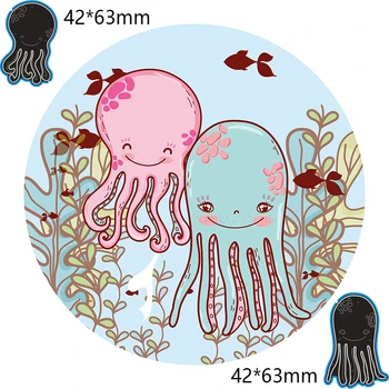 

Marine life two jellyfish new Metal Cutting dies Stencils for DIY Scrapbooking Paper Cards Craft Making Craft Decoration