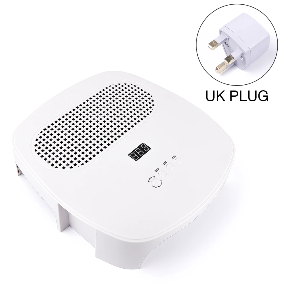 UK PLUG (220-240V) Foreverlily 120 Вт 2 в 1 Светодиодная УФ-лампа для ногтей с 2 вентиляторами пылесборник для ногтей маникюрный аппарат пылесос 42 светодиодный шарик Сушилка для ногтей - Цвет: UK PLUG (220-240V)