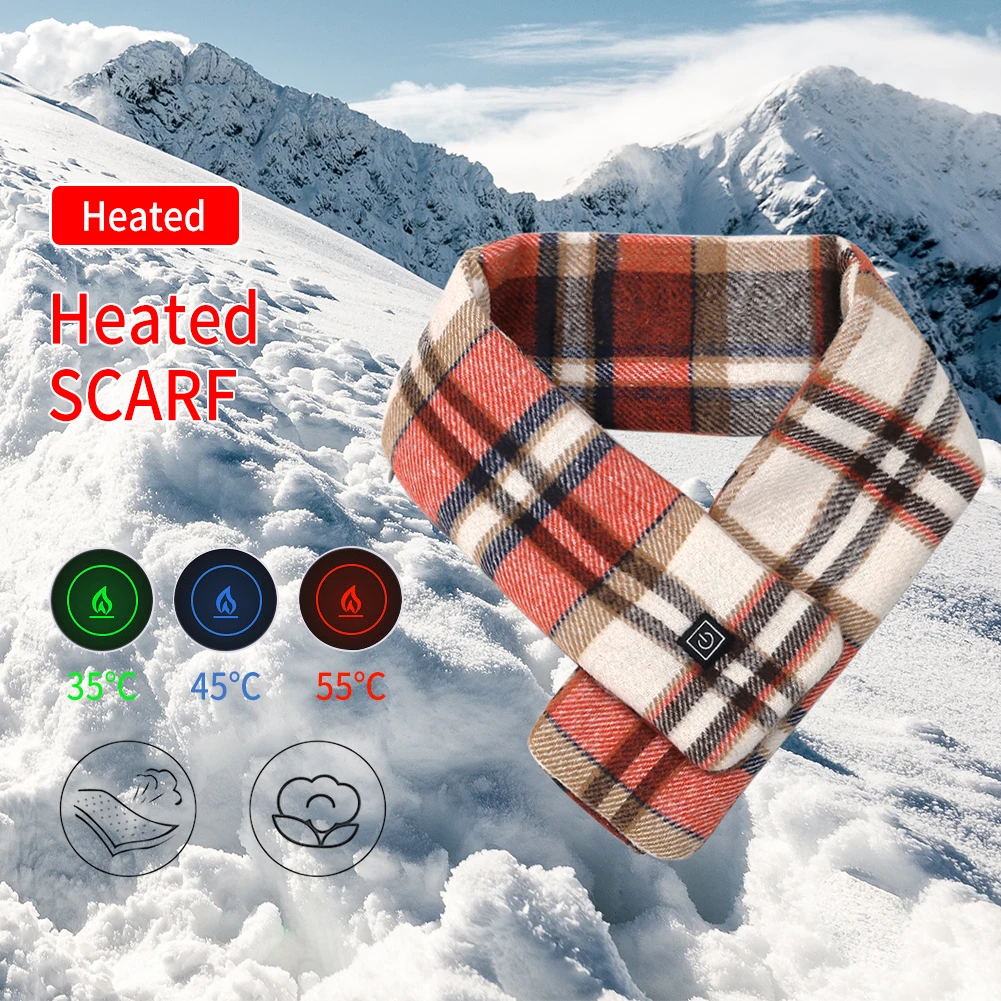 

Dropshipping Graphene heat Warm Usb rechargeable Electric Heaters plush shawl neck guard and neck warmth artifact Heating scarf