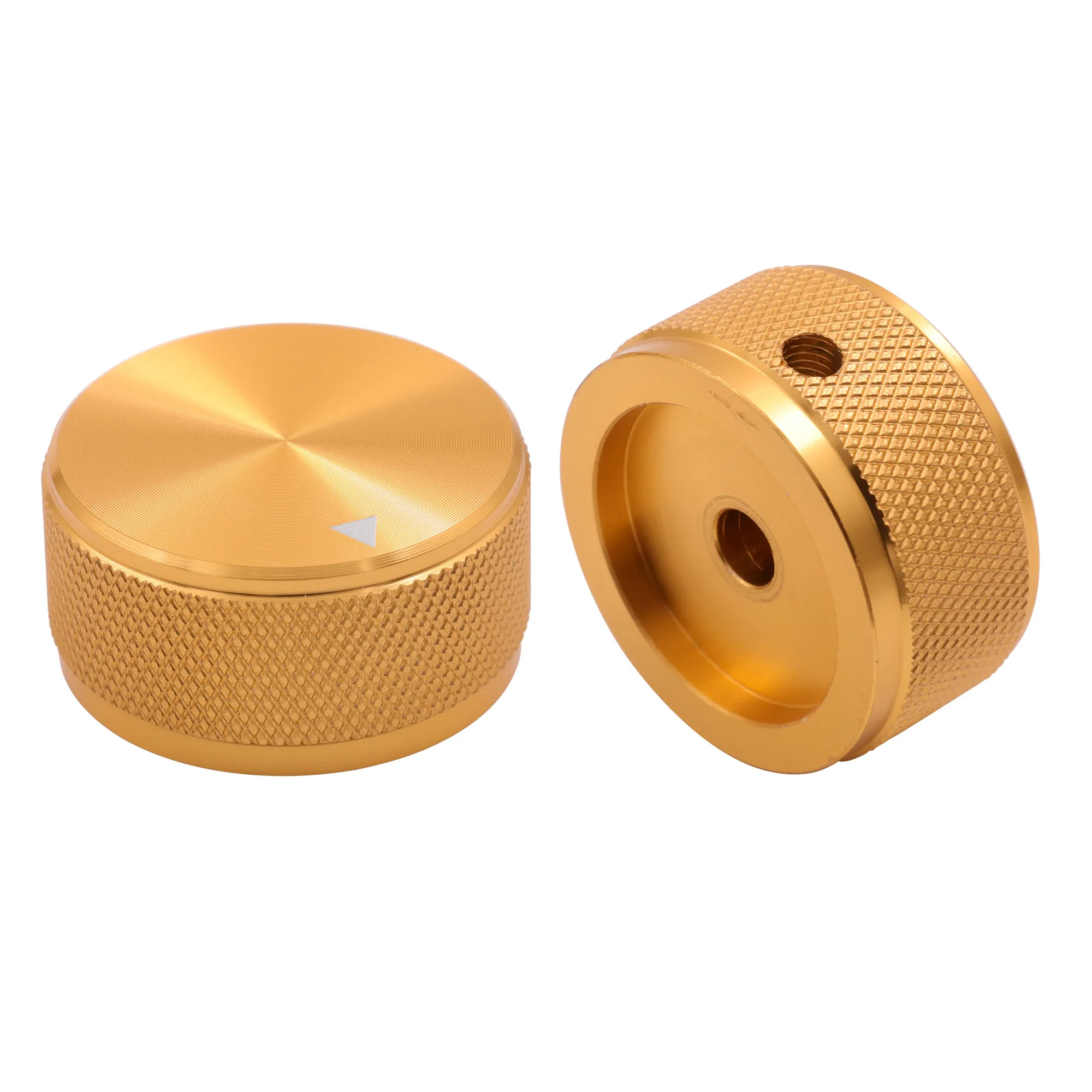 1 шт. ручки для аудиосистемы цилиндрического типа из золотистого алюминия