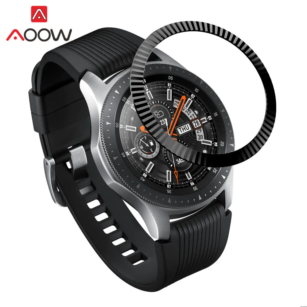 Ободок для часов для samsung gear S3 Frontier Galaxy Watch 42 мм 46 мм клейкая Защитная крышка кольцо из нержавеющей стали - Цвет ремешка: C-Black