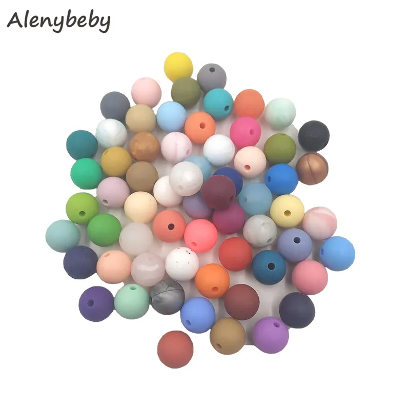200pcs Силиконовые Круглые бусины 9 мм экологически чистые сенсорные детский аксессуар для прорезывания зубов пищевой мамы кормящих DIY Ювелирные изделия Детские трофеи - Цвет: 200pcs