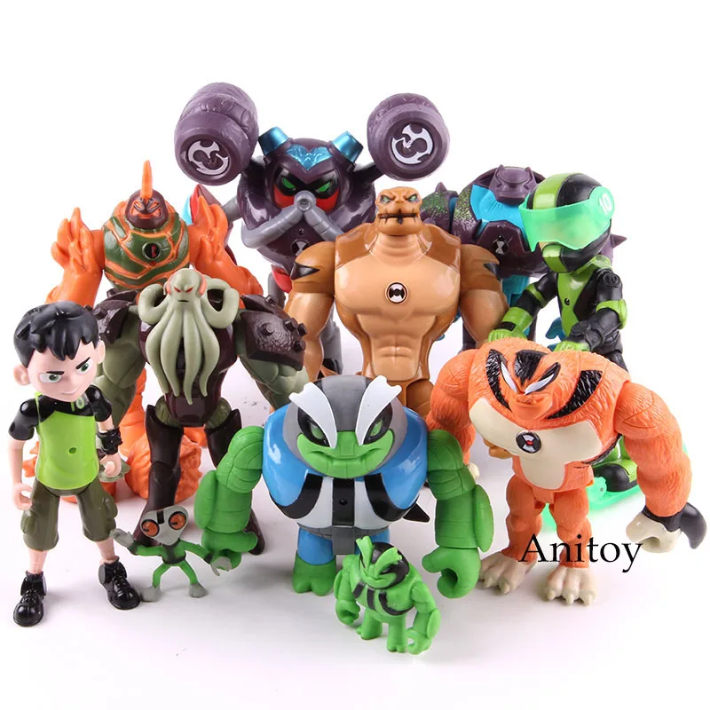 

Ben 10 Ben Tennyson Grey Matter Heatblast Humongousaur Action Figure Anime PVC Collectible Model Toy With LED Light 11pcs/set