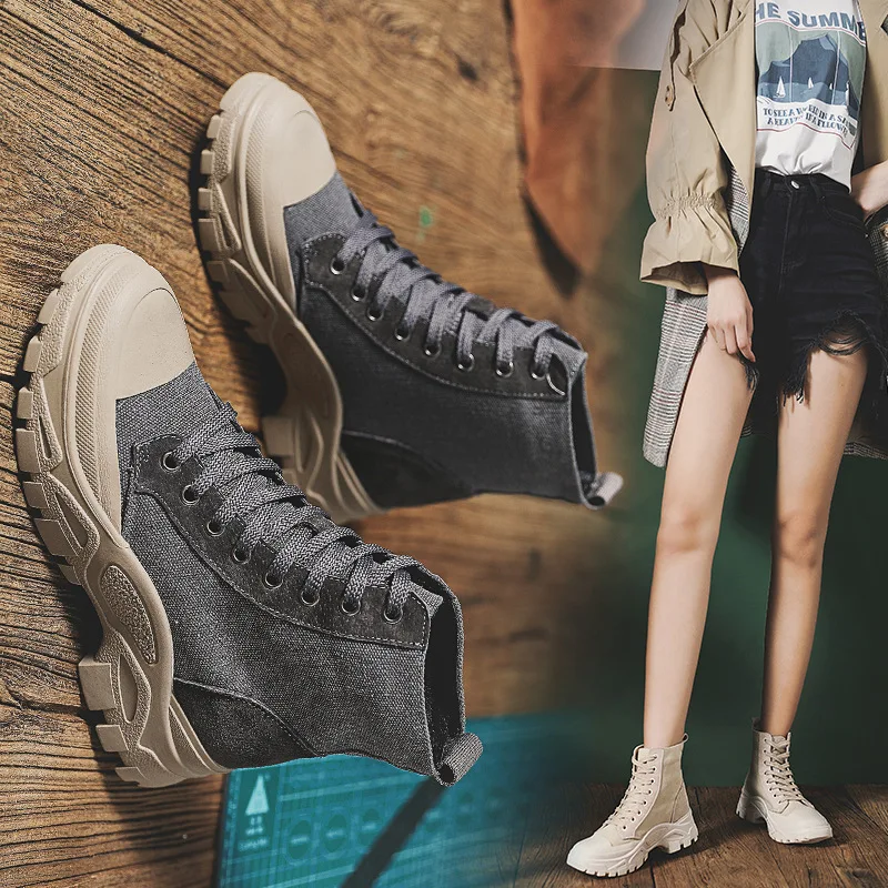 Botas mujer; обувь года; женские Ботинки martin; Брендовая обувь из натуральной кожи; zapatos de mujer; женские ботильоны на толстой подошве; Цвет Черный