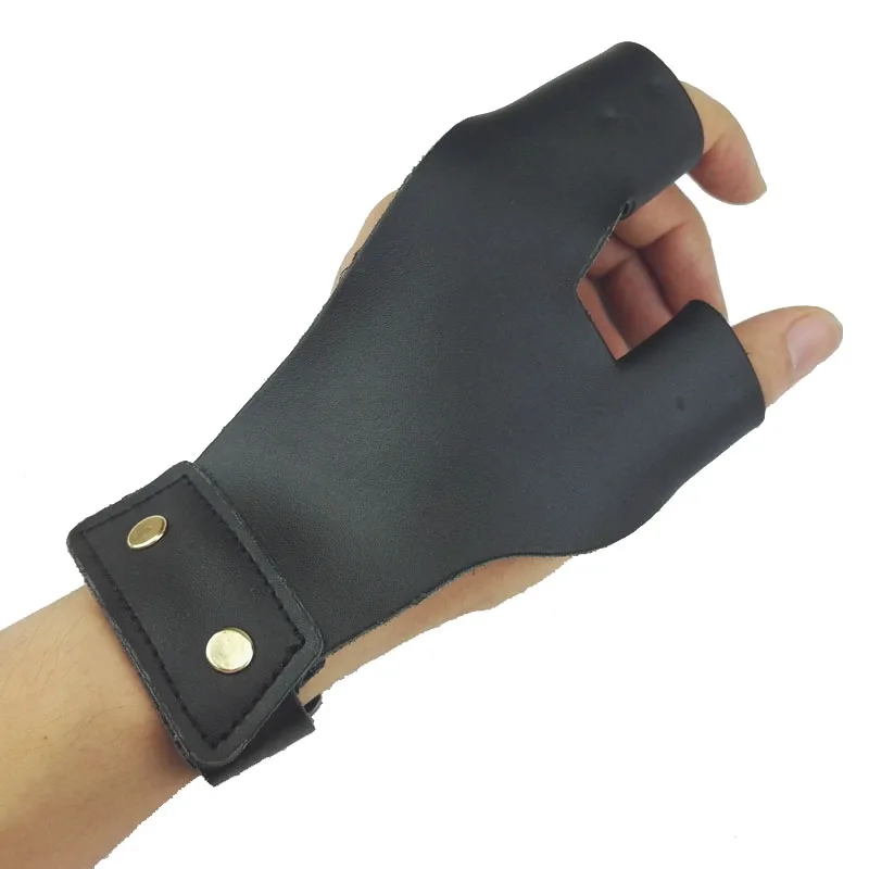 Leather Arcehry Finger Guard Hunting Bow Hand Protector Shooting