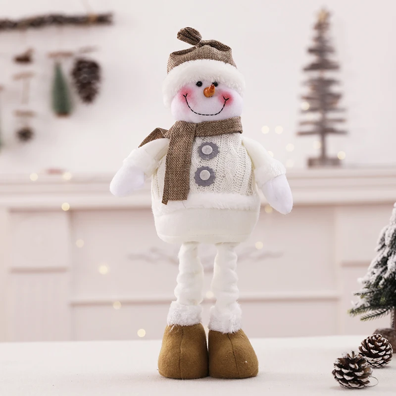 Санта Клаус Снеговик Рождественские куклы выдвижной стоящий Navidad игрушка фигурка Дети Рождественские украшения для подарков для дома
