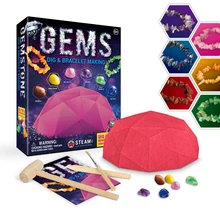

DIY Gemstones Dig Kit Gemstone Bracelet for Kids STEM Toys Activities for Kids Ages with Excavation Tools Gemstone Digging Kits