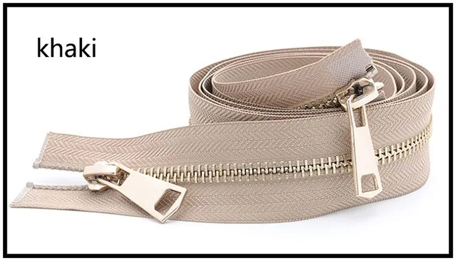 A3-11 khaki Meetee, 120 см, 5#, двойной ползунок, металлическая молния, сделай сам, пуховик, пальто, открытый конец, длинная молния для шитья, одежда, аксессуары для портного ремесла - Цвет: A3-11 khaki