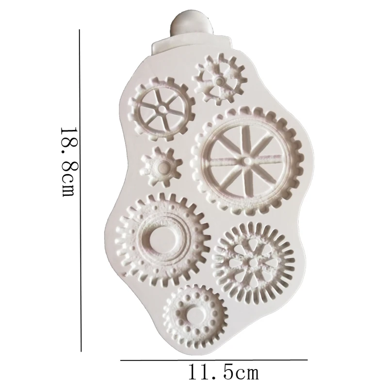 Distressed Cogs силиконовая форма помадка торт Декор Инструменты, силиконовые формы Сахарные Инструменты для выпечки шоколада для тортов Gumpaste Fimo
