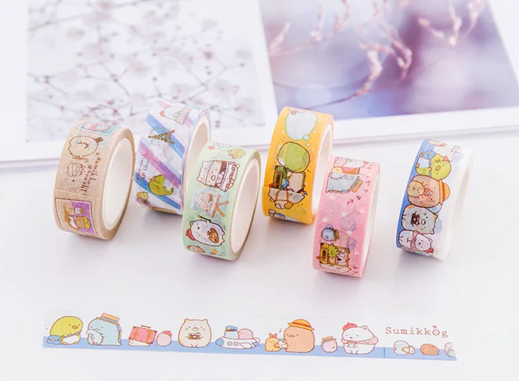 3 шт./упак. Sumikko Gurashi лента Washi милое украшение лента DIY Скрапбукинг Стикеры этикетки клейкой ленты школьные принадлежности