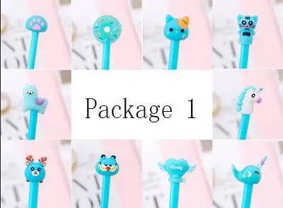 10pcs set gel pens В виде животных, Очаровательная толстовка с капюшоном ручки канцелярские 0,5 мм Единорог гелевая студенческие ручки письменном виде гелевых ручек Роман каваи ручки канцелярские каваи школьные принадлежности - Цвет: 10pcs set gel pens