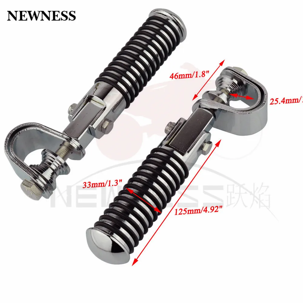 Motorcycle Footrests 1" 25.4MM Highway Engine Crash Bar Guard Foot Pegs Clamp Rest Rubber For Harley Chopper Bobber Custom