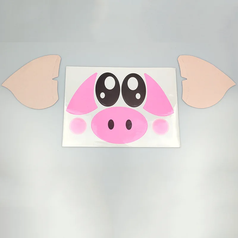 Balloon Accessories Animal Sticker Bobo Ball Decoration Bobo Ball Pig Head Unicorn Pink Cat Rabbit 3D Sticker Transparent