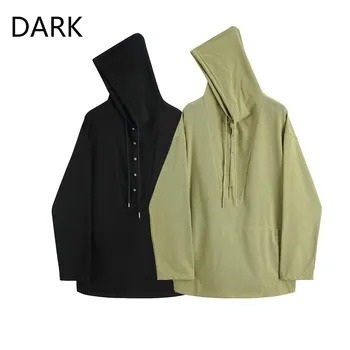 

Lazy BF Wind 2020 Spring Design Sense Niche Single-breasted Hooded Drawstring Loose Mid-length Long-sleeved Sweater Women itself