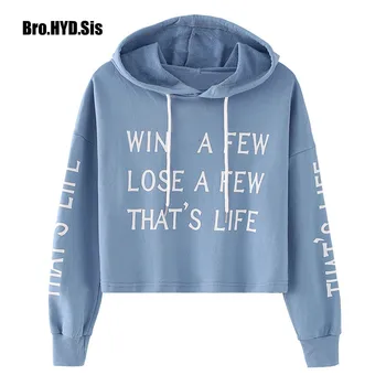 

Letters Print Women Pullovers Crop Tops Hooded Sweatshirts for Woman 2020 Fashion Cotton Long Sleeve Hoodie Thin Teens Clothes