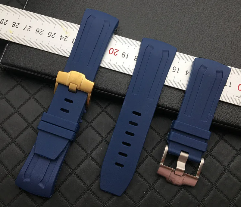 Черный синий ремешок для часов 27 мм AP 26589 26560IO.OO.D002CA.01 Audemars и Piguet Oak Concept belt|Ремешки