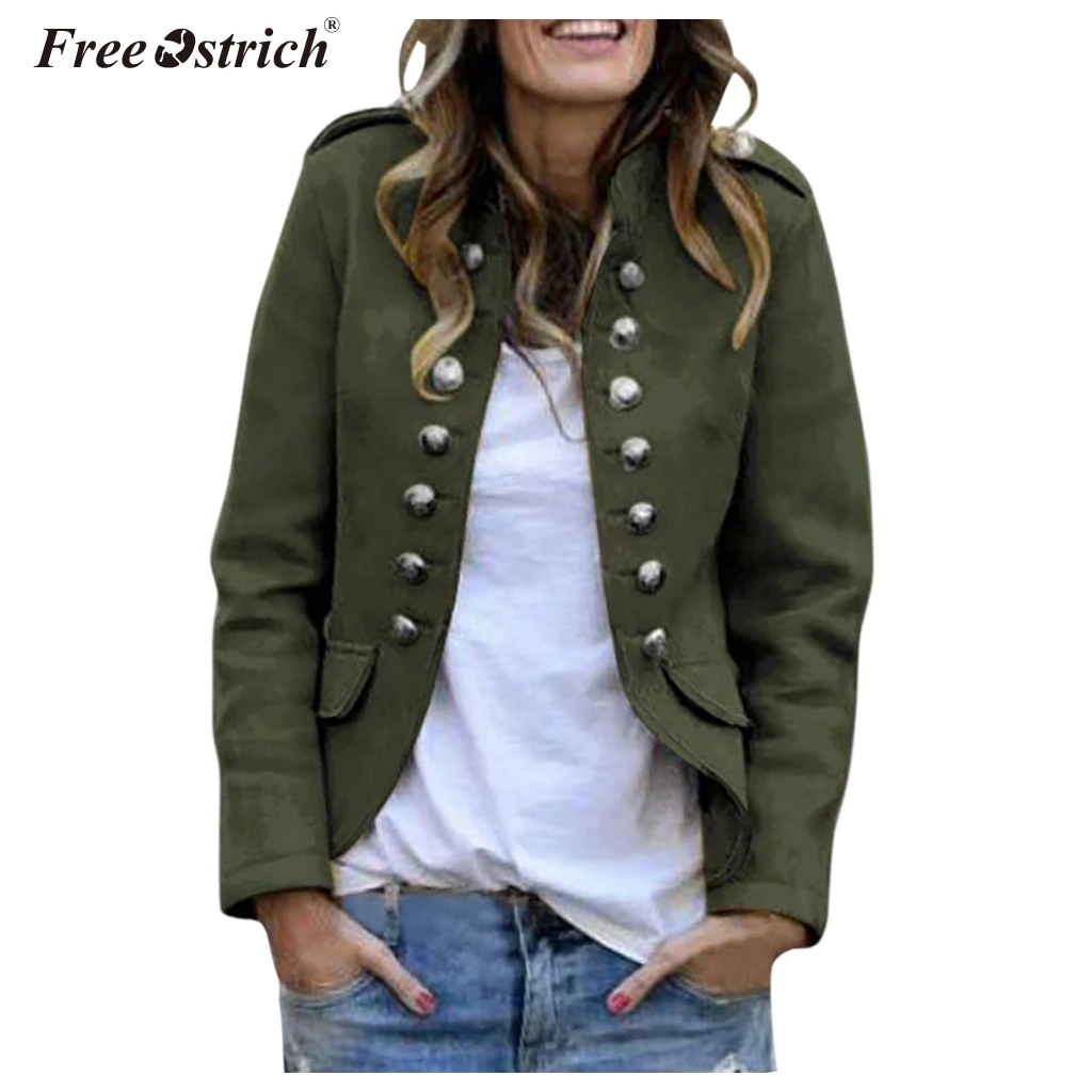 

Free Ostrich 2019 double-breasted Jacket Slim Jacket Cardigan women's Winter Jacket Jacket Casual Long Sleeve Jacket N30