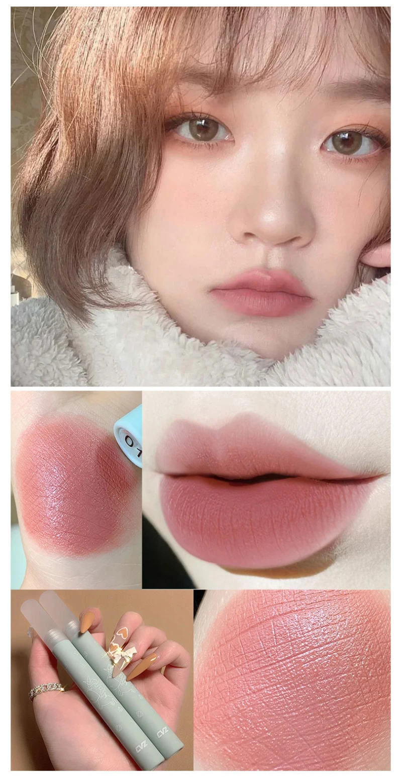 CVZ Mud Milk Tea Lip Gloss 6 Color Matte Liquid Lipstick Makeup Soft Lasting Waterproof Korean Cosmetics Maquillaje New