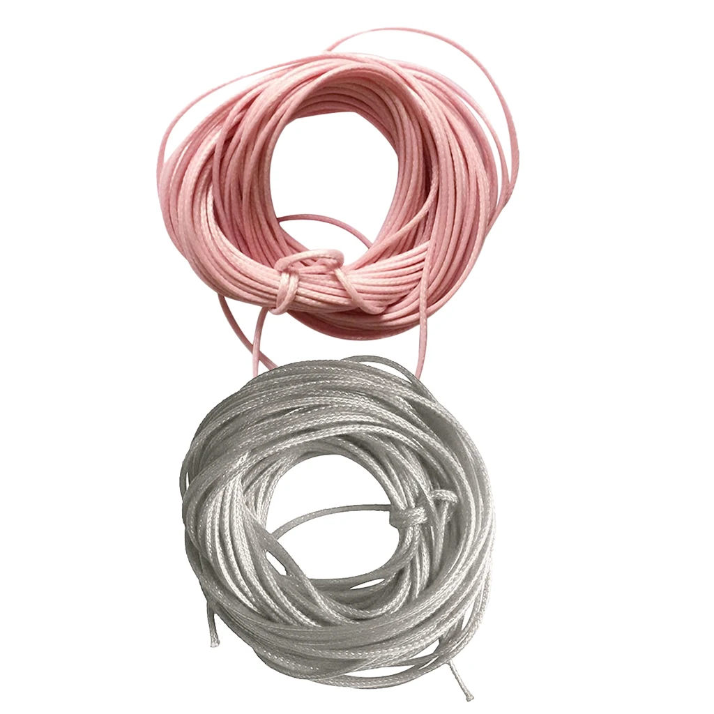 2 Pieces 10 Meters Waxed Nylon String Rope Cord for Jewelry Making 1.5mm Grey Pink