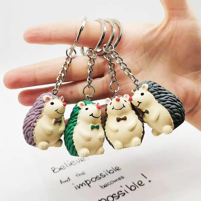 Cartoon Cute Little Hedgehog Car Keychain Women Girl Bag Pendant Key Chain Student Ornaments Small Gifts Creative Keyring Toys | Украшения