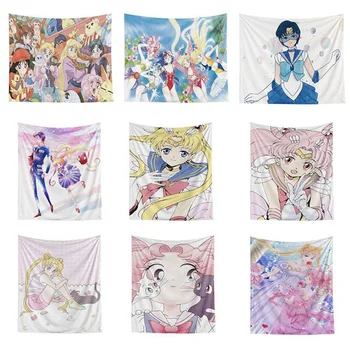 

Japan Anime Sailor Moon Tapestry Wall Hanging 3D Print India Mandala Tapestries Bedroom Decor Bedspread Wall Carpet Boho Decor