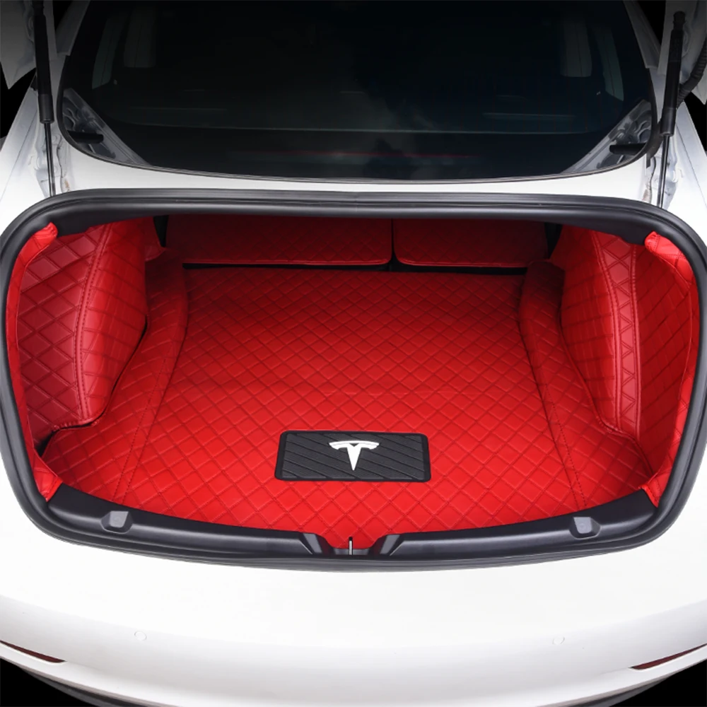 

For Tesla model 3 High quality Leather Carpet Car Trunk Mat Pad Interior Auto Protector Accessories