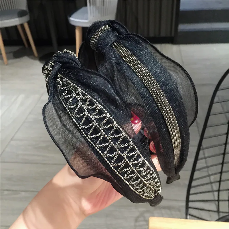 Модный корейский стиль кружева горный хрусталь hairband для женщин девочек мода сексуальный простой Кристальный обруч для волос аксессуары для волос
