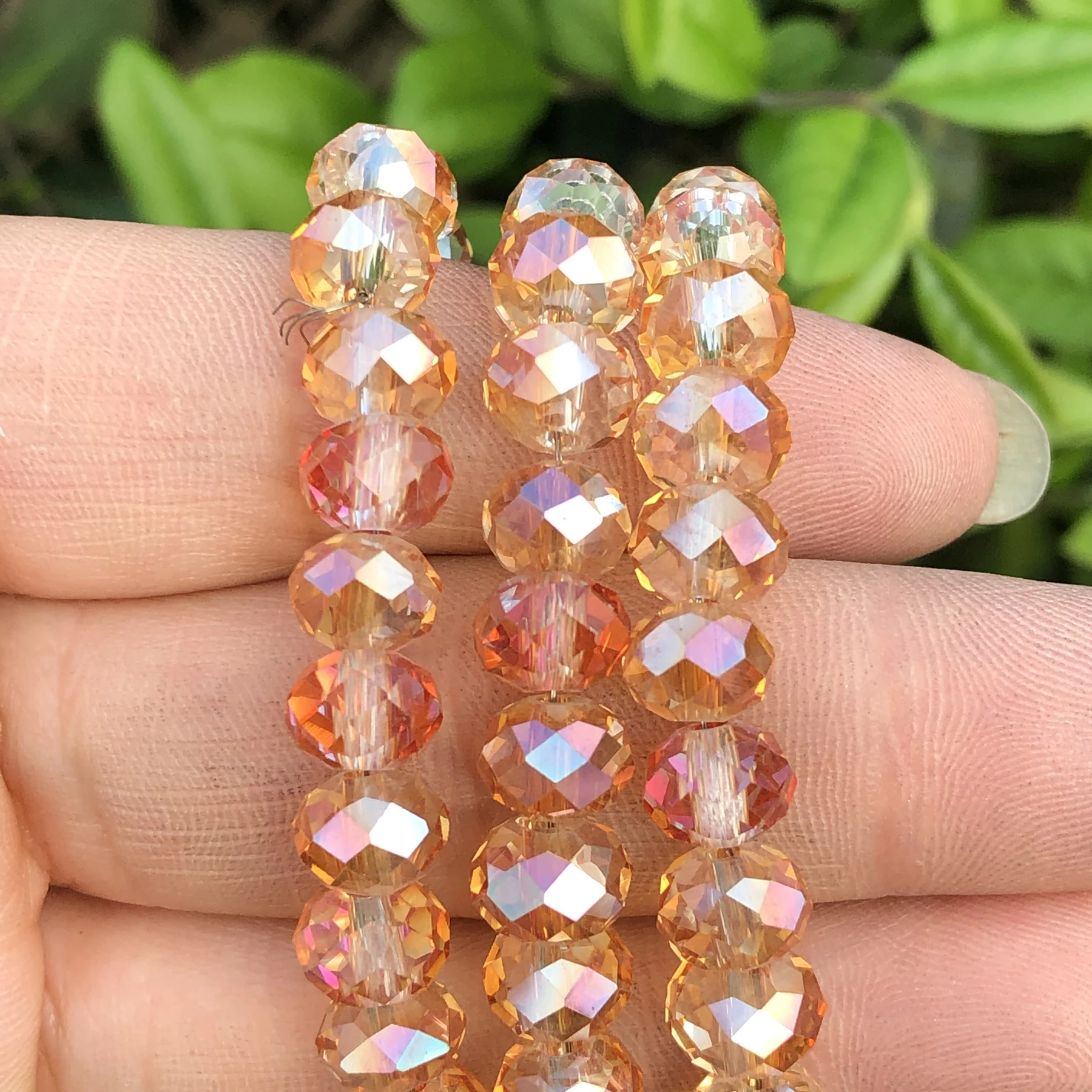 Dark Champagne AB Multicolor Austria Crystal Glass Bead Faceted Rondelle Loose Spacer Beads For Jewelry Making Diy Bracelet