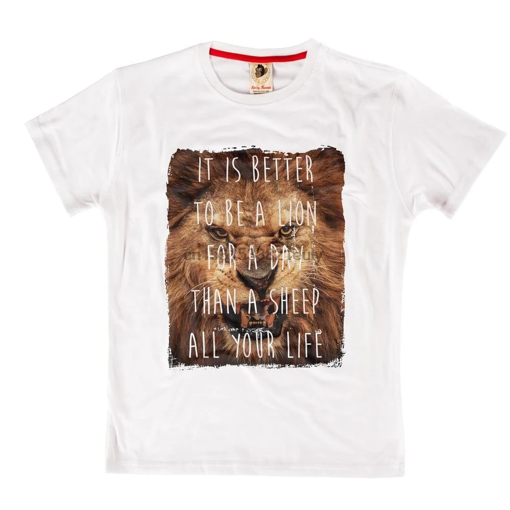 Monkey Business Sheep vs Lion Black White Cotton T shirt |