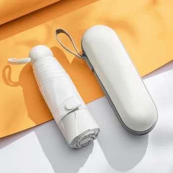 

Mini Capsule Umbrella Windproof Five-folding Sun Protection Anti-UV UPF50+ Umbrella Parapluie Folding Women Pocket Umbrellara