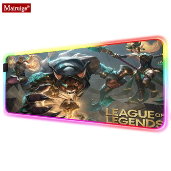 

League of Legends guardian of the sands RGB Mouse Pad Gamer Accessories Large LED MousePad XXL Gaming Desk Mats Mouse Mat