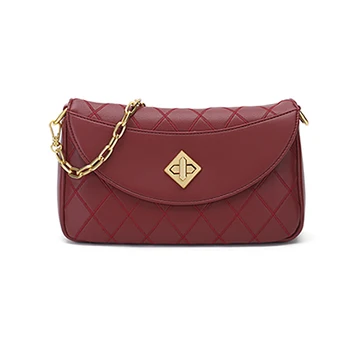 

Discount new 2020 Fashion Shoulder Messenger Bag For Women Wide Black Red Leather Brand Girl Shopping Designer Handbag