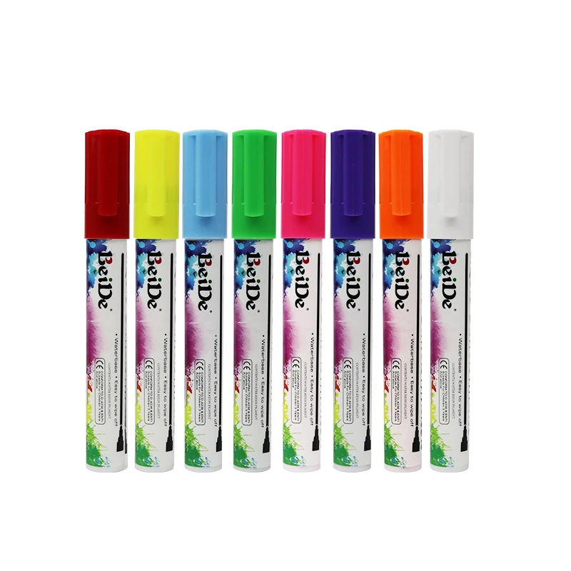 Neon 8 Pack 6mm Reversible Tip Liquid Chalk Marker Works Best  On Chalkboards, Whiteboards, Windows, Glass, Mirror, Ceramics