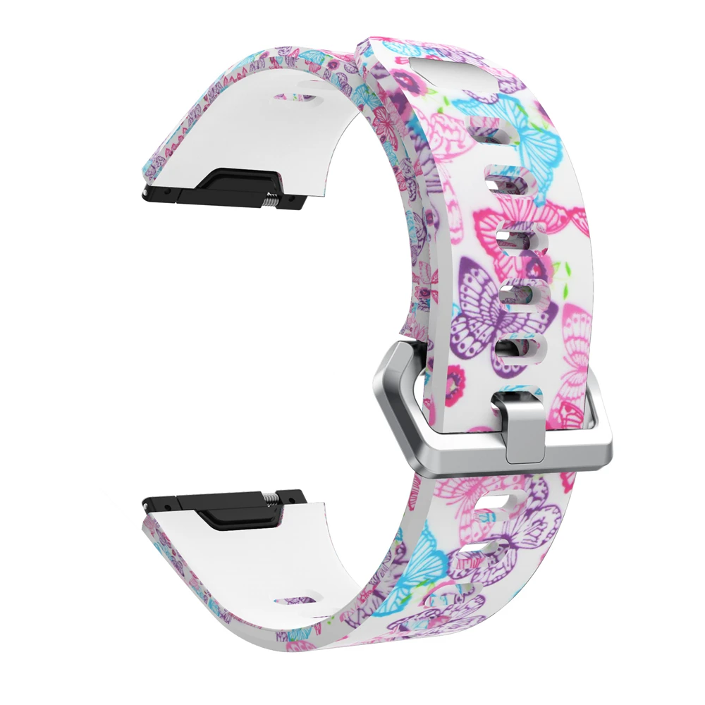 Butterfly pattern Yayuu силиконовый ремешок на запястье с принтом, совместимый для Fitbit, Ионные Спортивные часы, Регулируемый Браслет для Fitbit, ионные - Цвет: Butterfly pattern