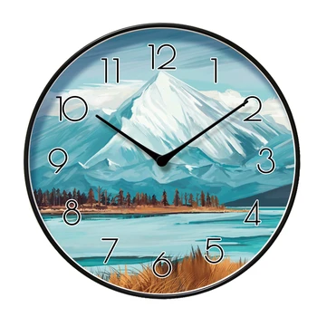 

Round Creative Mute Modern Design Large Wall Clock Clocks for Home Kitchen Living Room Decor Battery Operated Silent