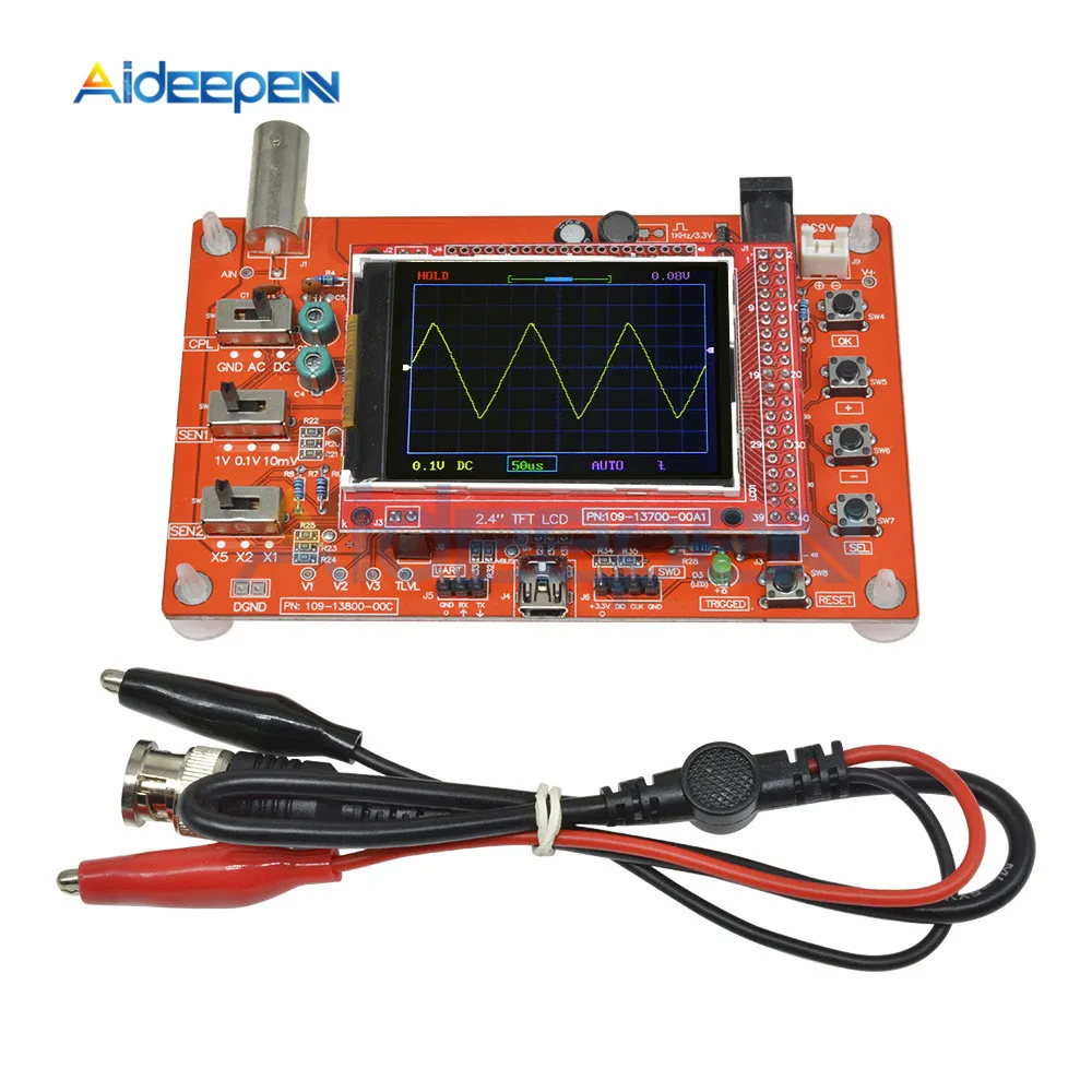 Full assembled Цифровой осциллограф(Полностью Собранный)+ акриловый чехол+ DSO150 P6100 зонд для Arduino - Цвет: Full assembled