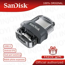 sandisk sdd3 экстремально высокая скорость 150 м/с флеш-накопитель 32 Гб OTG USB3.0 128 Гб двойной OTG USB флеш-накопитель 64 ГБ флеш-накопитель 16 Гб