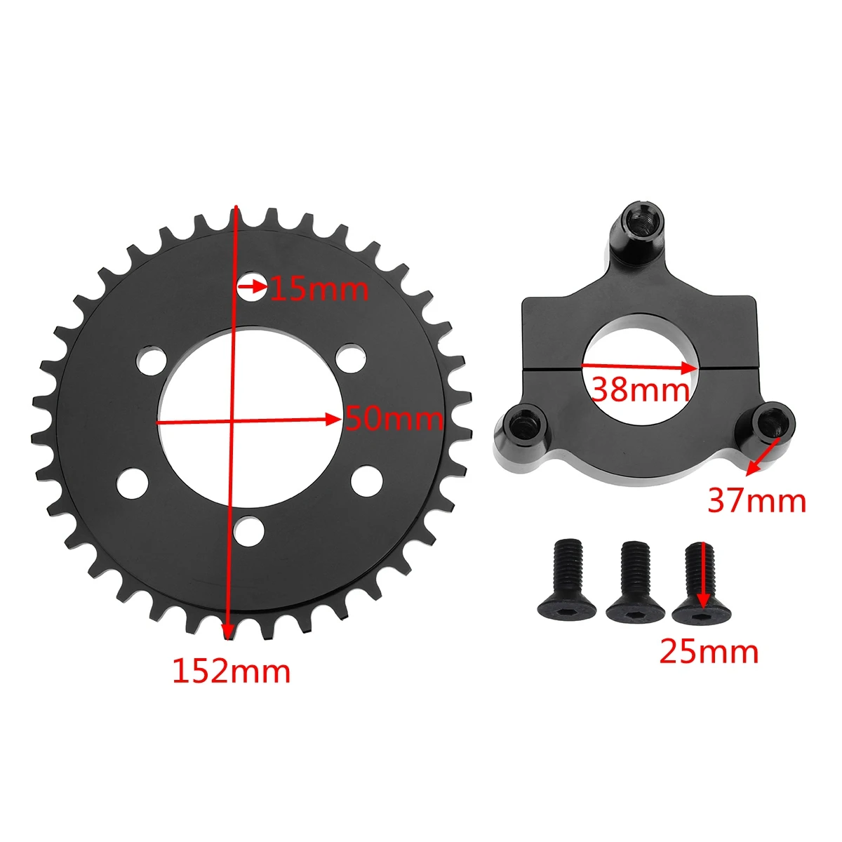 CNC мотоцикл 36 т Звездочка с адаптером для 49cc 50cc 66cc 80cc 2 тактный моторизованный велосипед
