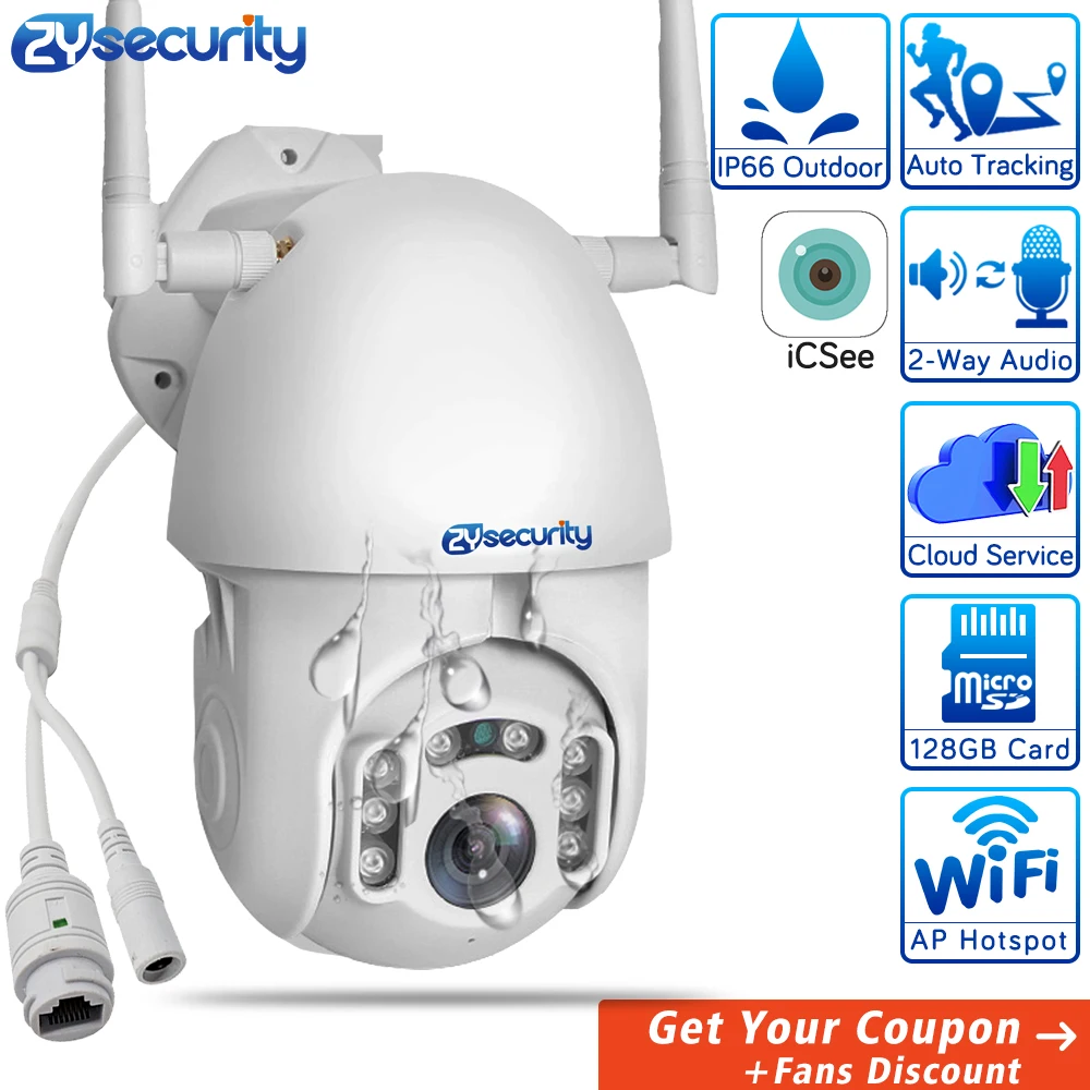 

Outdoor WiFi Camera Auto Tracking PTZ Speed Dome IP Camera 1080P CCTV Video Surveillance Wireless Home Security Camera iCSee