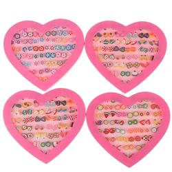 36 Pairs/Set Fashion Polymer Clay Stud Earrings Set Handmade Fruits Cartoon Earrings for Women Girls Children Grooming Kits