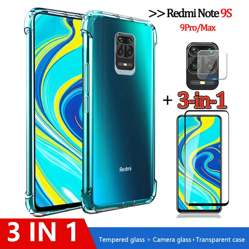 20 шт./лот 3 в 1 чехол + стекло для фотоаппарата брикет 9 9pro MAX мягкий прозрачный