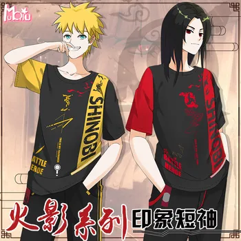 

Anime NARUTO Uzumaki Naruto Casual Short Sleeves T-shirt Summer Unisex Harajuku Uchiha Sasuke Cotton Loose Pullover Tops