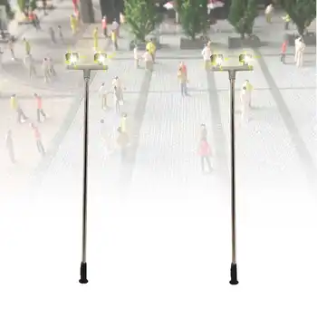 

Hot Sales 10Pcs Model Elevated Stadium Street Lights Lamppost Lamp 3V 1W Head Bulb 1:100 Scale